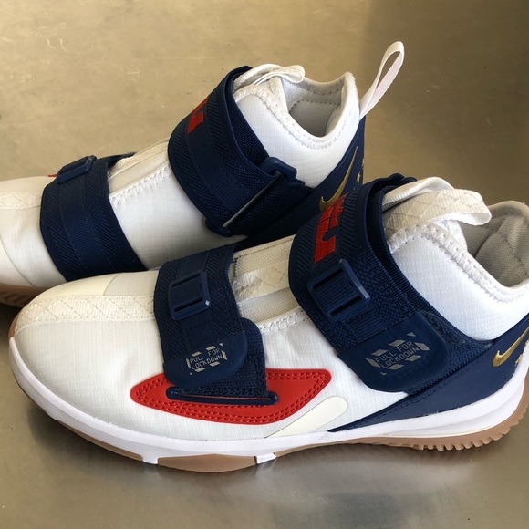 Nike LeBron Soldier 13 LA Shoes White Blue CU4133-124 Youth Sz 4Y - Picture 2 of 8